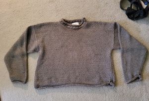 Henri Bendel TAUPE BROWN crop sweater Size M
